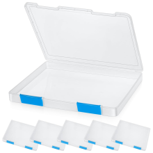 6 stuks transparante A4-bestandsdoos, documenten, plastic opbergdoos, kartonnen dozen, tijdschriftenbeschermer en gesp