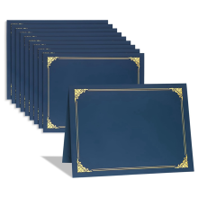 Certificaathouders, 10 pakketten diplomahoezen met gouden folierand voor briefformaat 8,5 x 11 inch