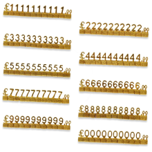 10 stuks digitale prijskaartjes 3D metalen planken verstelbaar GBP vierkante kit voor winkeldisplay sieraden horloge kantoor