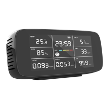 CO2-koolstofdioxidedetector, temperatuur en relatieve vochtigheid, meter met alarm, voor thuis, auto, kweektenten en reizen