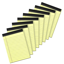 8 stuks notitieblokken 8,5 x 11 inch, schrijfblokken, brede gelinieerde notitieblokken, geel papier voor school, kantoor