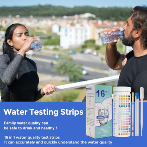 16-in-1 waterteststrips, drinkset, 100 strips, thuiskwaliteitsset 2