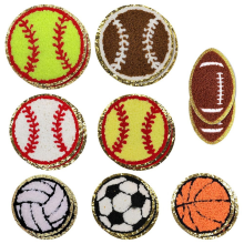 16 stuks sportthema-patch, patches voor basketbal, voetbal, honkbal, voetbal, volleybal, strijkpatch voor doe-het-zelf kledingreparatie