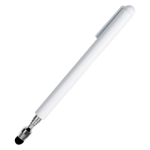 Universele telescopische styluspen voor touchscreens, intrekbare aanwijsstok en met speciale flockpunt (wit)