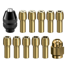 12 stuks boorkop spantangset messing gereedschapsset, sleutelloos 1/32 inch tot 1/8 inch vervanging 4485 4486 wisselmoer