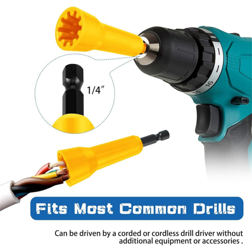 2-delige draaddraaigereedschap Twister Boor Stripper Connector Socket Spinner-Geel 1