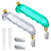 6 stuks Grip Oil Feed Glassnijders, Benodigdheden, Snijgereedschappen en 2-6mm Snijkoppen (Groen, Wit)