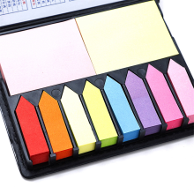 2 stuks Sticky Notes Tabs voor paginamarkeringen, memoblok met kalender en leren omslag, bureaunotitie