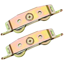 Robuuste schuifdeurrollen, 1-1/4 inch stalen kogellagers, verstelbare zijkanten, set van 2 rollen voor binnendeuren