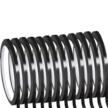 Whiteboard krijtstreeptape 12 rollen 1/8 inch dun whiteboard droog uitwisbaar raster (zwart)