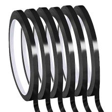 Whiteboard krijtstreeptape 6 rollen 1/8 inch dun whiteboard droog uitwisbaar raster (zwart)