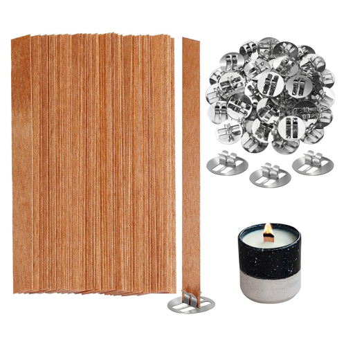 10 sets 10-180 * 30mm grote S-vormige houten lonten voor het maken van kaarsen met metalen lont houder rookloze sojakaarsen lonten kraken houten lonten