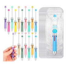 4-in-1 kleurrijke plastic kralenpen DIY voor kinderen, studentencadeaus, kantoorbenodigdheden en schoolbenodigdheden