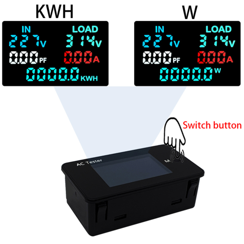 KWS-AC305 Wattmeter Vermogensmeter Dubbele voltmeter AC 0-500V Spanning 0-50KW Analyzers 1