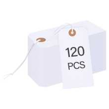 120 stuks cadeaulabels met elastisch koord, blanco verzendverpakkingen, grote markeerzakken, beschrijfbare prijsinventarislabels