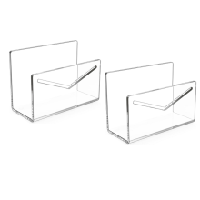 Transparante postorganizer, 2 stuks verticale acryl map- en briefhouder voor op het bureau, lichtgewicht envelop- en rekeningsorteerder