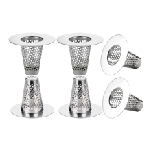 6 stuks afvoerzeefjes voor wastafels van 1,2-1,6 inch, kleine conische roestvrijstalen badafdekking van 1 inch