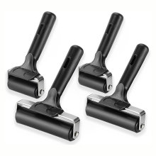 4-pack rubberen roller, zwarte inktroller voor het maken van behang, stempelen en lijmen.