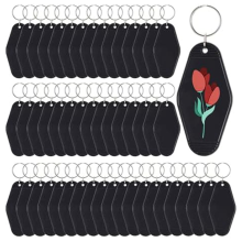 50 stuks lege motel sleutelhangers in bulk met sleutelhangers, witte vintage hotel sleutelhangers tag voor vinyl doe-het-zelf knutselwerkjes,