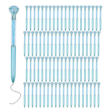 60 stuks schattige balpennen in bulk, 1,0 mm medium punt blauwe inktpennen, Crystal Diamond pen voor dagboekschrijven, blauw
