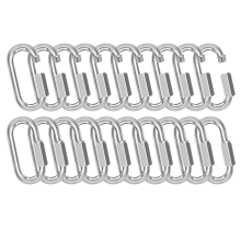 M6-20 stuks snelkoppelingen kettingconnectoren, 1/4 inch gegalvaniseerde vergrendelbare karabijnhaken, 620 lbs zware draadclips