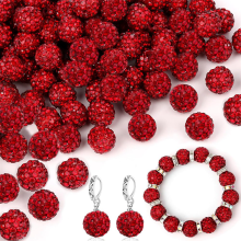 150 stuks 10 mm strass kralen voor het maken van sieraden, glinsterende klei armband ketting oorbel rood