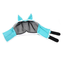 Paardenvliegenmasker met oren, anti-muggen en insecten, Ma Chao Comfort Mask, paardenhoofdmasker, blauw