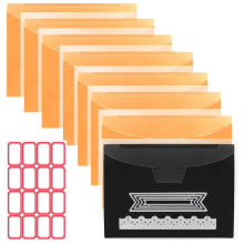8 stuks magnetische opbergzakken voor stempels en stansen - set voor snijden, scrapbooken en opbergen van stansen, oranje