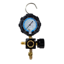 Lagedrukmanometer R410A R22 R404A Enkelvoudig verdeelstuk met regelklep voor het vullen van airconditioningkoelmiddel