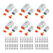 72 stuks Deutsch DTP-connectorkit met 4-pins waterdichte autoconnectoren, 6 sets met gestempelde contacten van maat 12