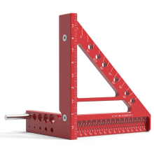 5-inch driehoekige gatliniaal aluminiumlegering markeervierkant bouwframe gereedschap houtbewerking meetliniaal, A