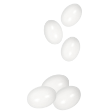 Houten nep-eieren, witte eieren, perfect voor paasknutsels, decoratie en eieren, 2,3 inch (6-pack)