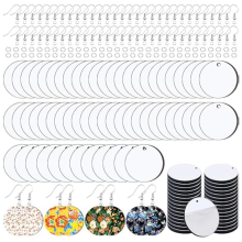 180 stuks sublimatie oorbel blanks met haken en springringen warmteoverdracht blank rond