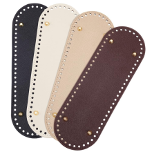 4 stuks tasbodempads, 4 kleuren ovaal gehaakt PU-leren shaperpad 10x4,7 inch