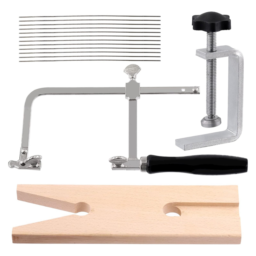 14-Delige Juwelierszaagbok-Comboset, Verstelbaar Paard, Houten Werkbankgereedschap Voor Het Maken Van Sieraden-image