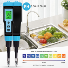 Voedsel pH-meter 0,00-14,00PH Hoge nauwkeurigheid Temperatuurtester Sensor Zuurteregelaar voor vlees Inblikken Kaas Deeg Water B