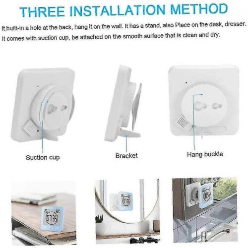 Digital Lcd Display Waterproof Bathroom Wall Clock  Temperature Timer 2