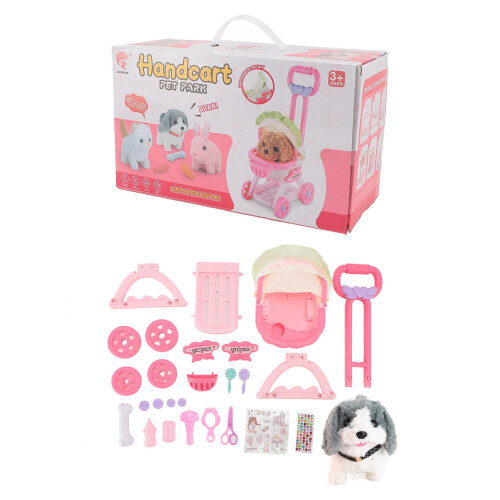 Pet Doll Stroller Toy for Kids, Large Push Cart, Plastic 1
