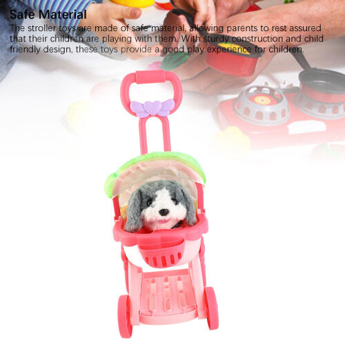 Pet Doll Stroller Toy for Kids, Large Push Cart, Plastic 2