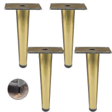 (10cm, Gold) Set Of 4 Furniture Legs,straight Sofa Leg, Table Leg Cabinet Legs Bedside Metal Legs