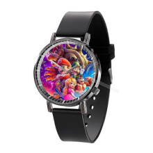 (Mario-5) Super Mario Bros Movie Watch Luigi Wristwatch Leather Printing Watch Cartoon Quartz Electronic Watch Toy Birthday Party Gift New
