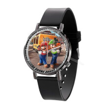 (Mario-10) Super Mario Bros Movie Watch Luigi Wristwatch Leather Printing Watch Cartoon Quartz Electronic Watch Toy Birthday Party Gift New