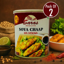 Saras Soya Chaap 850g (Pack of 2) | Ready-to-Cook Vegetarian Protein Snack