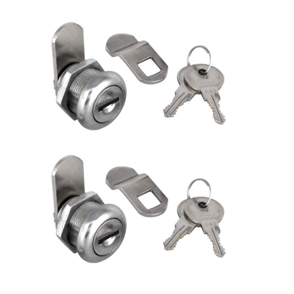 2Pcs Cabinet Cam Lock Keyed Alike Tool Box Locks 58 Cylinder For Truck Pickup Tool Box Vending Machine Drawer Tool Box Mailbox Atm Locks Replacement 786118470125