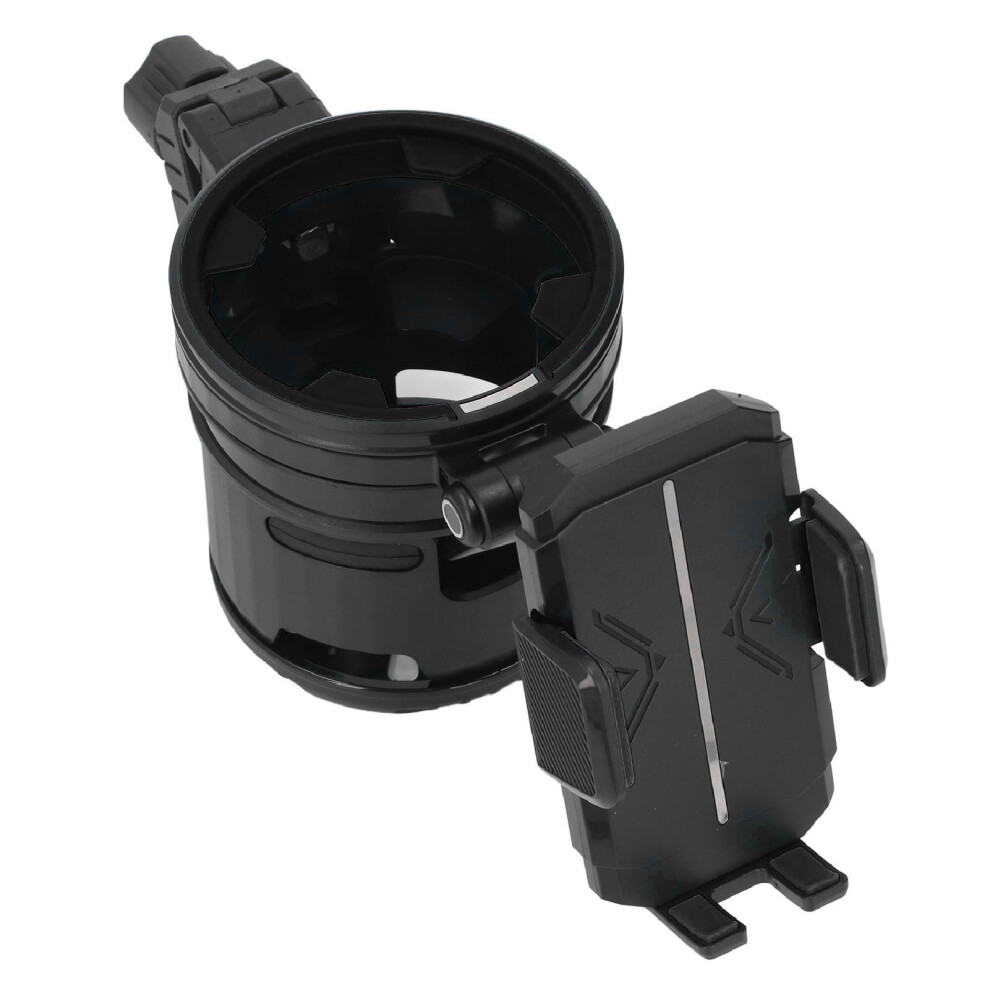 Black Stroller & Bike Cup Holder with Phone Stand 360 Rotation Dual Slots