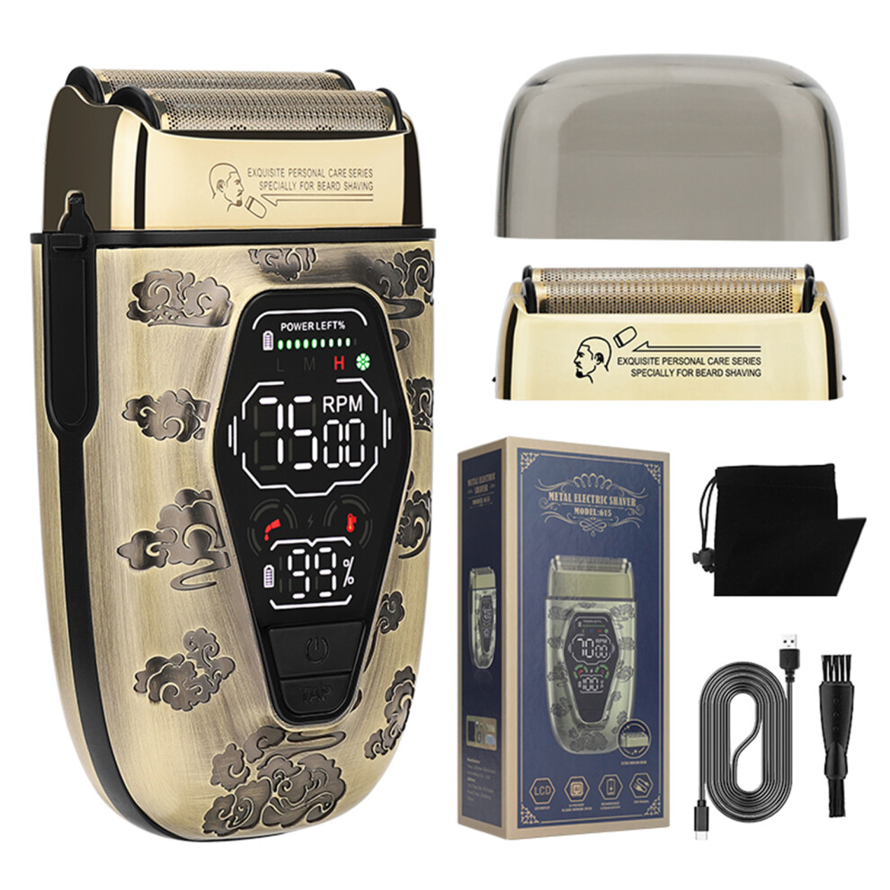 Men's Electric Razor 615, Full Metal, LCD Display, 3-Speed, Reciprocating Heads-image-OPC-PJ9MTNP-NEW