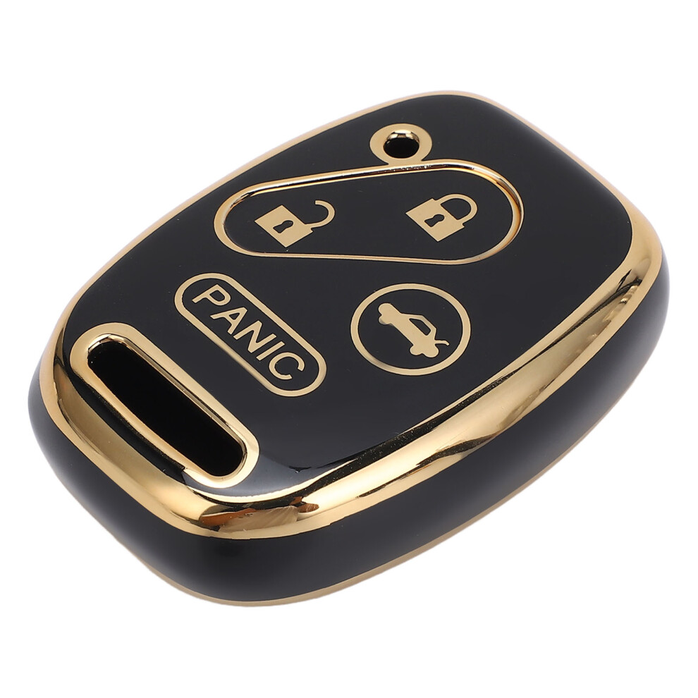 Pu 4-Button Car Key Fob Cover For Accord Cr-V Civic Pilot Black 4971331134176