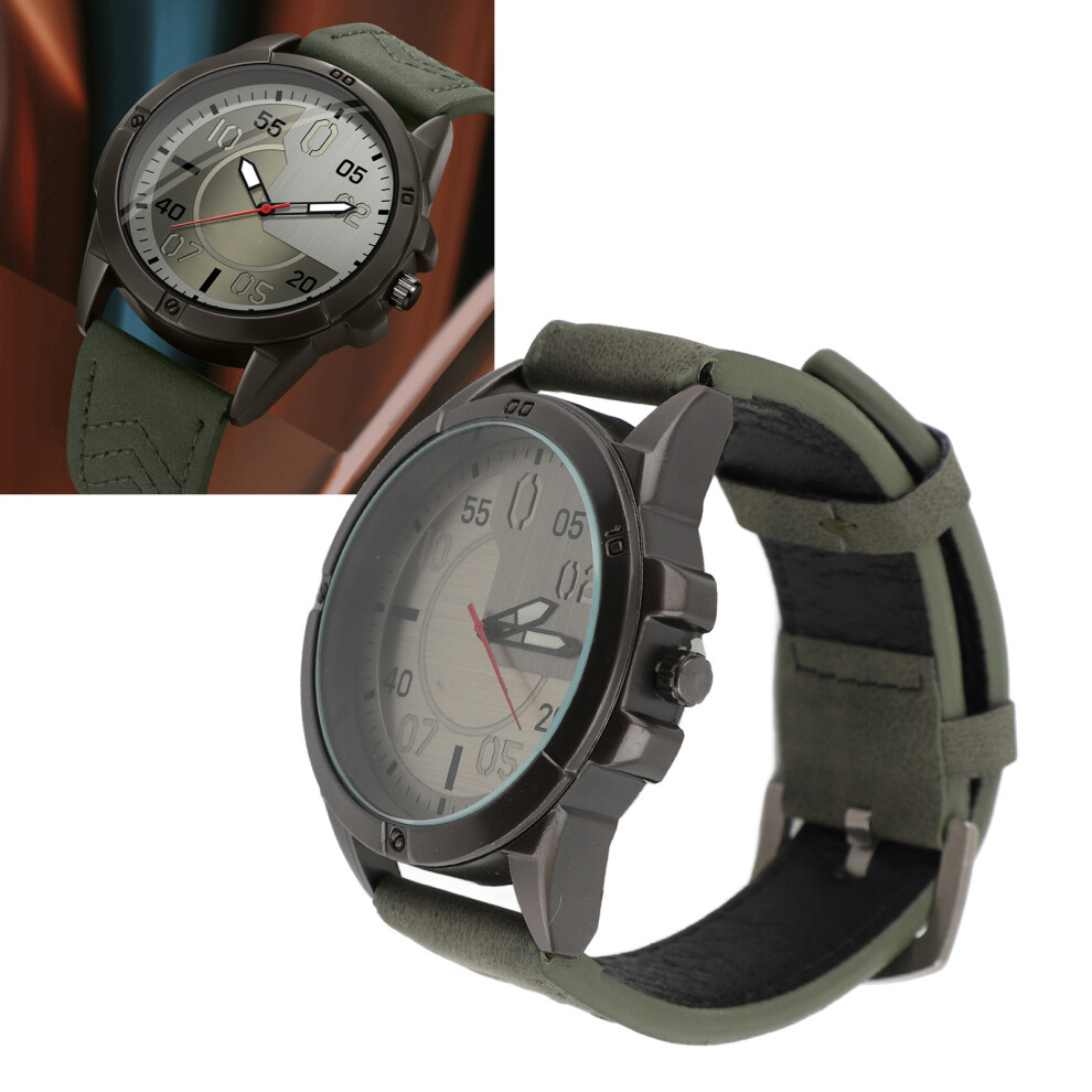 Men's Green Minimalist Quartz Watch, 4.85cm Dial, 26cm Strap