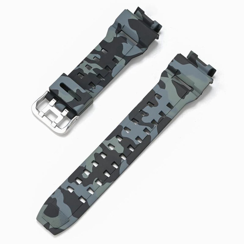 (silver,black) Camouflage Strap For Casio G-shock G-9200 Gw-9200 9101 9102 9110 9125 Men Resin Rubber Waterproof Sport Watch Band Bracelet