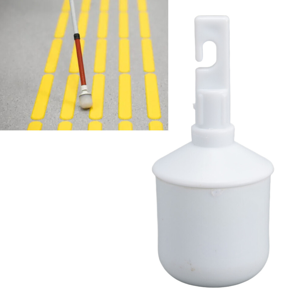 White Rolling Cane Tip - Abs Replacement For Walking Stick, Fall Prevention